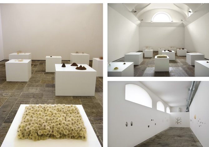 Installazione delle opere di Christiane Lohr negli spazi di Villa Panza di Varese
